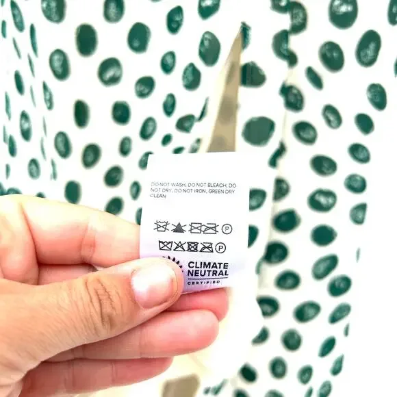 Reformation Fulton Midi Dress Green Polka Dot Slit Tapioca 8 Spring Leopard - Picture 11 of 12